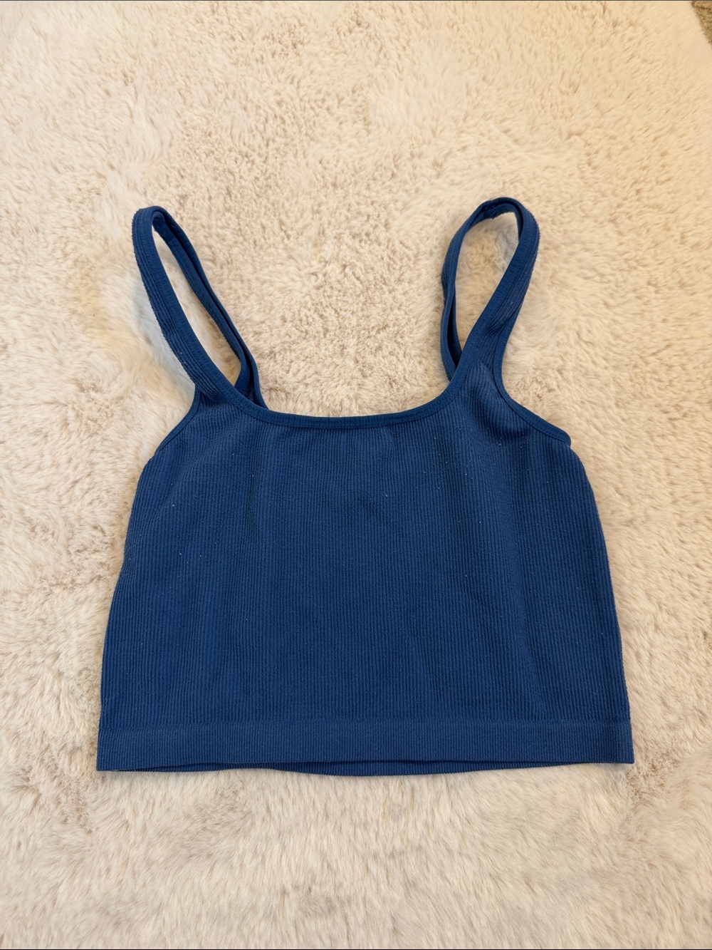 Bozzolo Blue Ribbed Tank Top